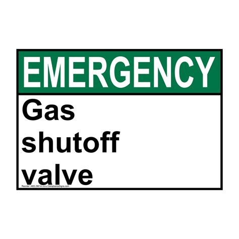 ANSI Gas Shutoff Valve Sign AEE-29014