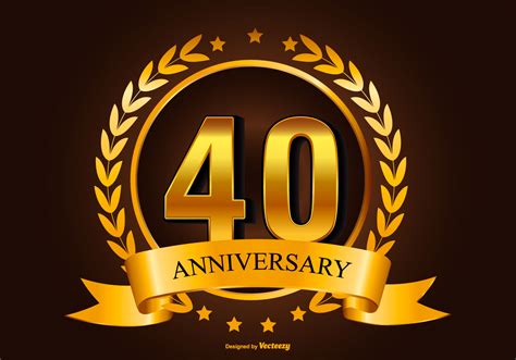 Beautiful 40th Anniversary Illustration - Download Free Vector Art ...