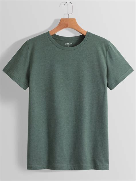 Solid Crew Neck Tee in 2024 | Plain tee shirts, Plain green t shirt, Shirts