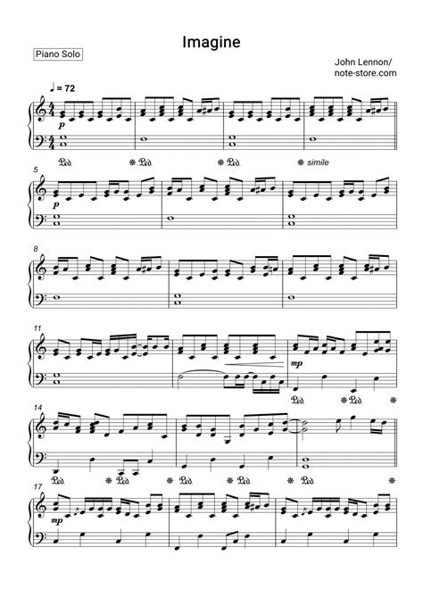 John Lennon - Imagine sheet music for piano [PDF] | Piano.Solo | Imagine john lennon, Hojas de ...