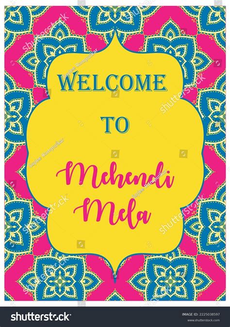 Mehndi Banner Wedding Decor Indian Bridal Stock Vector (Royalty Free ...