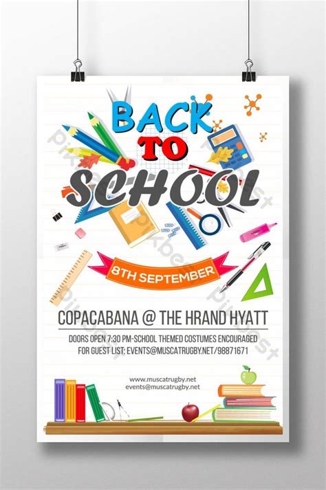 Awesome Back to School Poster Template | AI Free Download - Pikbest