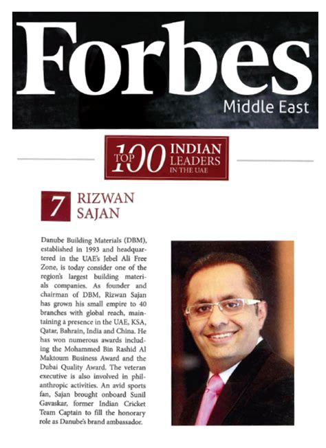 Mr. Rizwan Sajan of Danube Group Honoured at Forbes Middle East