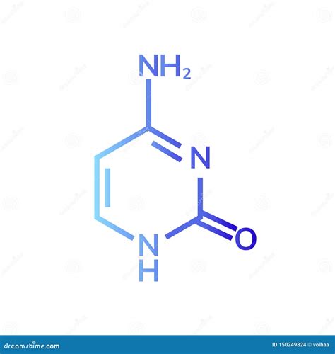 Cytosine chemical formula stock vector. Illustration of nucleobase ...