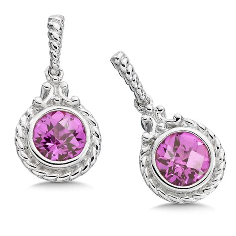 Shop by Designer > Colore SG > Pink Sapphire Earrings in Sterling Silver