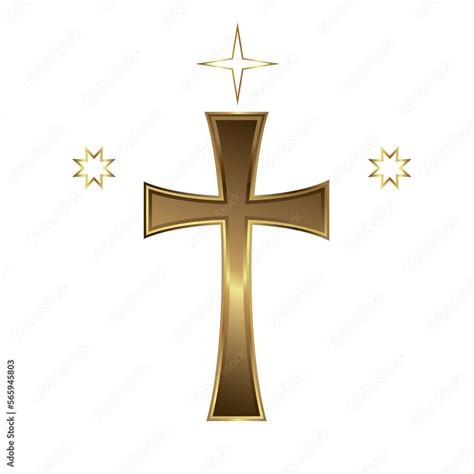 holy cross symbol with gold color, Premium holy cross icon, symbol for ...