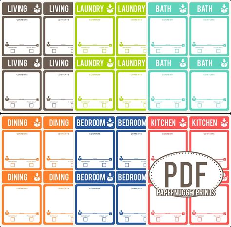 Moving Labels Printables