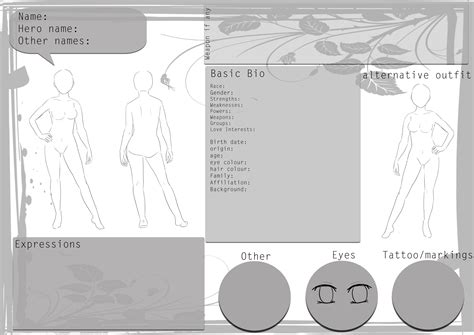 Anime Blank Character Model Sheet