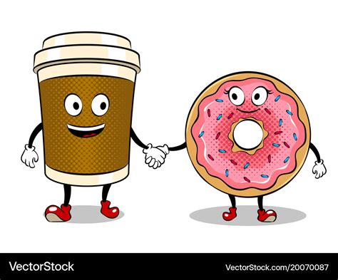 Coffee cup and donut pop art Royalty Free Vector Image