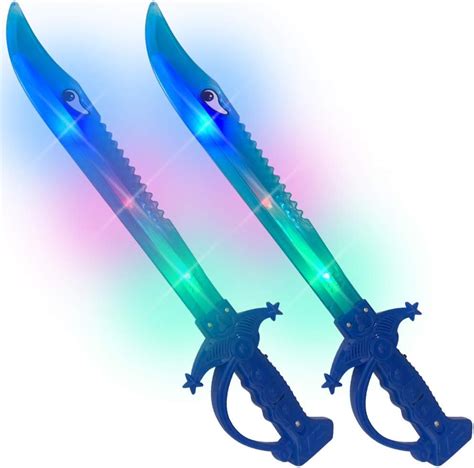 artcreativity ArtCreativity Light Up Shark Sword for Kids, Set of 2, 15 Inch Toy Sword with ...