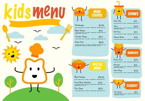 Free Template Kids Menu Vector - Download Free Vector Art, Stock ...