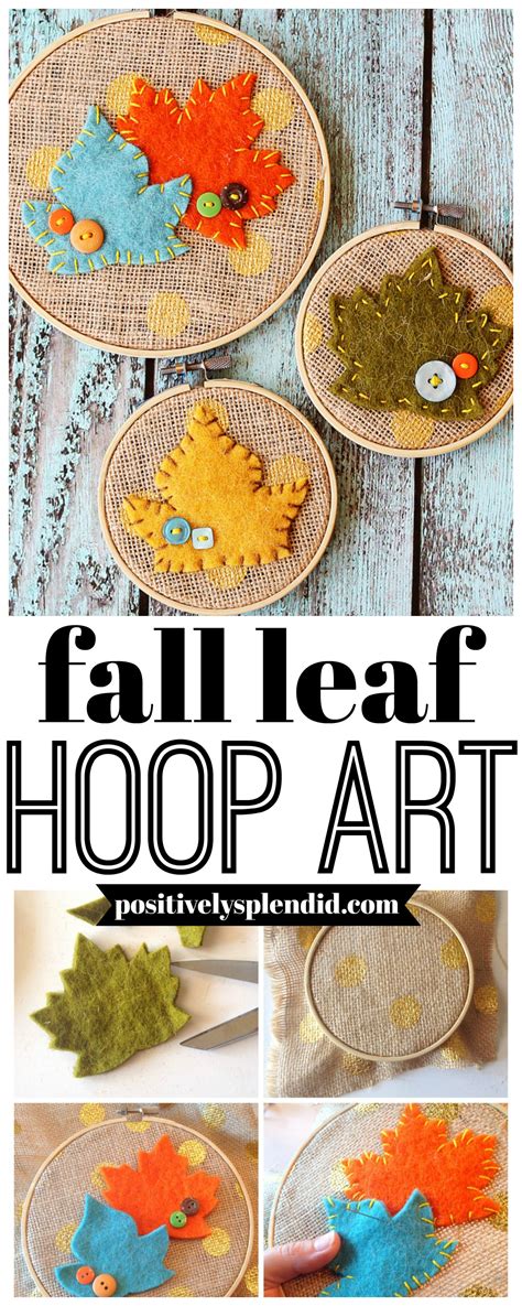 Fall Leaf Embroidery Hoop Art - Positively Splendid {Crafts, Sewing, Recipes and Home Decor}