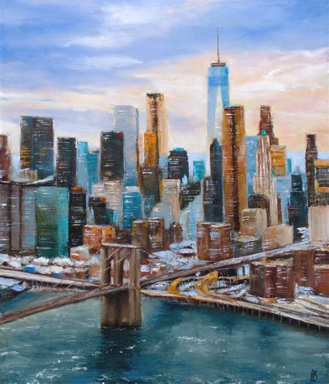 New York City skyline Painting by Ludmila Kovalenko | Saatchi Art