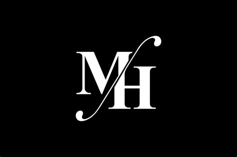 MH Monogram Logo design By Vectorseller | TheHungryJPEG.com