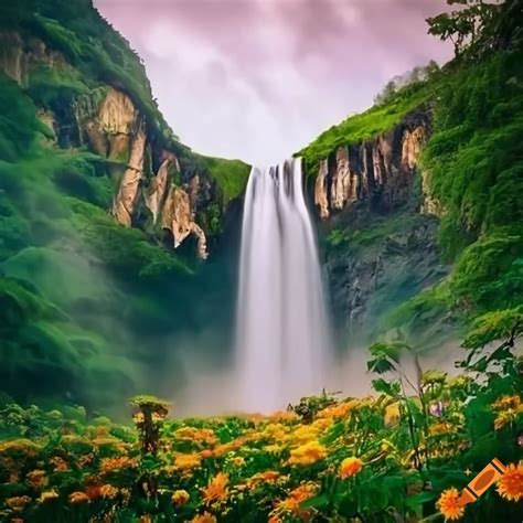 Beautiful Flowers And Waterfalls