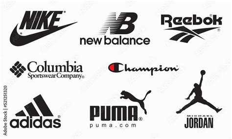 Vecteur Stock Top Sports Brands logo collection: Nike, Adidas, puma ...