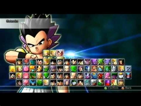 Dragon Ball Raging Blast 2 All Characters On Select Screen - YouTube