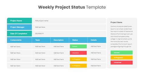 Weekly Project Status Template