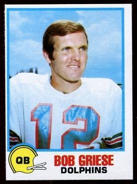 1978 Holsum Bread Football Card #16: Bob Griese