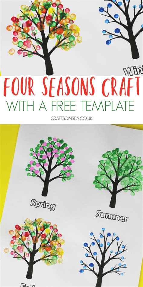 Four Seasons Tree Craft (FREE Template) - Crafts on Sea