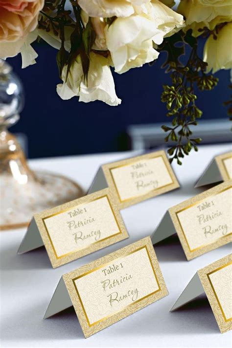 Fold Over Place Cards Templates Best Of Gold Wedding Place Cards Diy ...