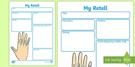 Five Finger Retell Worksheet (teacher made) - Twinkl