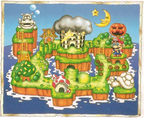 Supper Mario Broth - Map of Mario Land from a Japanese guide for Super...