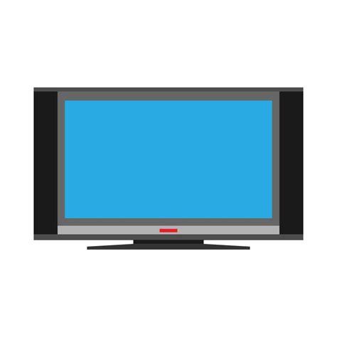 Plasma TV equipment electronic entertainment vector icon front view. Television flat smart ...