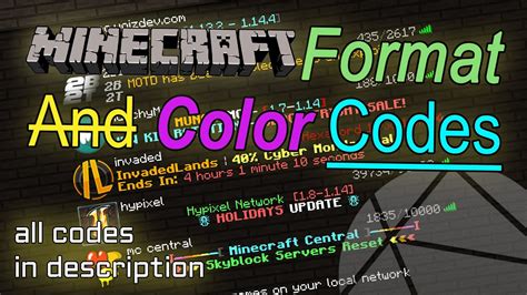 How To Format/Color Your Minecraft Server MOTD (Minecraft Formatting ...