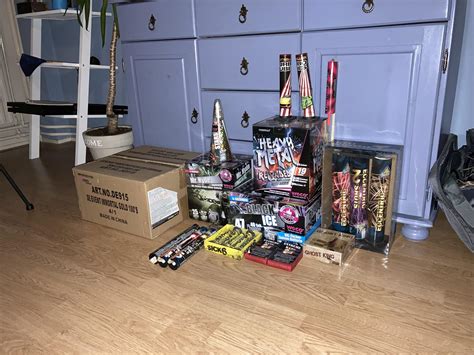 My stash of German and Dutch fireworks! It was shitty weather here in ...