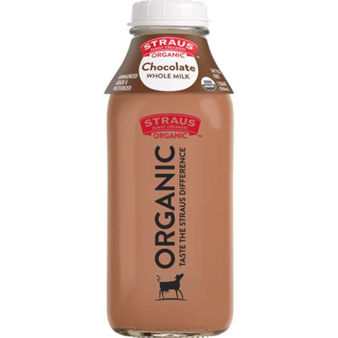 Organic Whole Chocolate Milk - Lactose Free - Straus Family Creamery