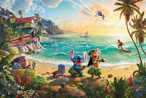 Lilo & Stitch - Limited Edition Canvas By Thomas Kinkade Studios ...