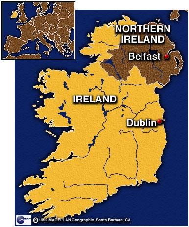 Belfast County Map Area - Map of Ireland City Regional Political