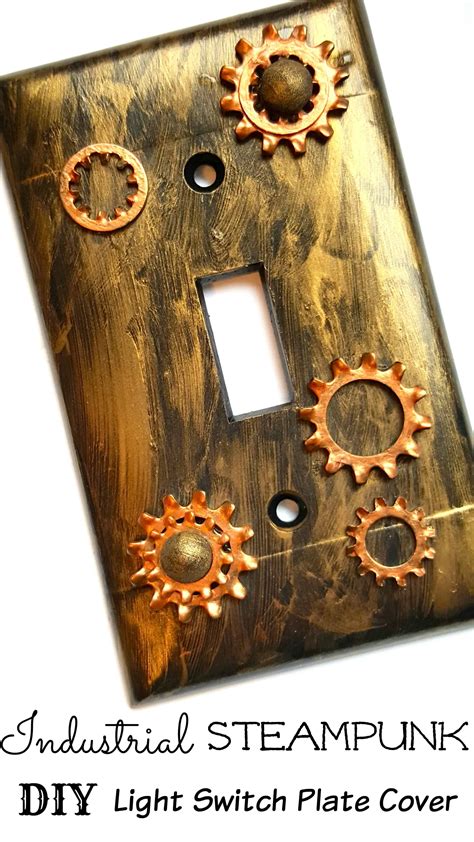 Industrial Steampunk Light Switch Plate Cover DIY Home Decor Tutorial