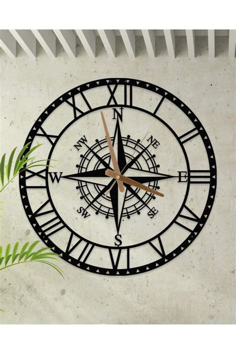 Compass Metal Wall Clock Decor Gift Unique Kitchen Wall Clock - Etsy