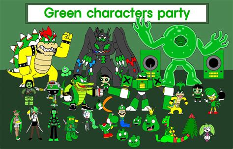 The green characters party by chechego on DeviantArt