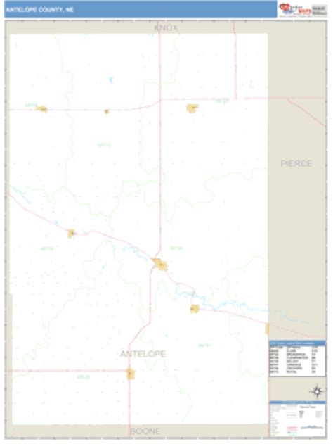 Antelope County, Nebraska Zip Code Wall Map | Maps.com.com