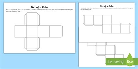 3D Cube Net Template - Square Box Template | Twinkl - Twinkl