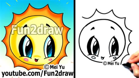 How to Draw Easy - Kawaii Tutorial - Cute Easy Cartoons - Sun | Fun2draw | Online Drawing ...