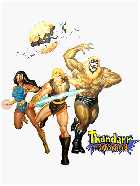 "Thundar the Barbarian - Post-apocalyptic - Retro Animated - 4K Illustration" Sticker for Sale ...