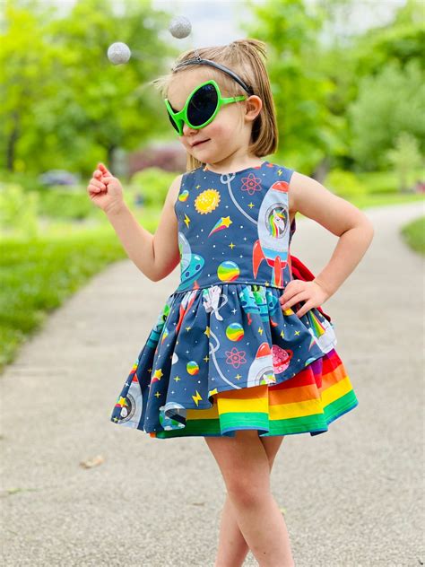 Space Dinosaur and Unicorn Rainbow Costume Dress, Dinosaur Birthday ,party Dress, Halloween ...