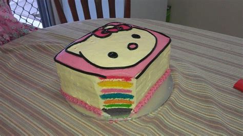 Hello kitty rainbow cake | Rainbow cake, Cake, Desserts