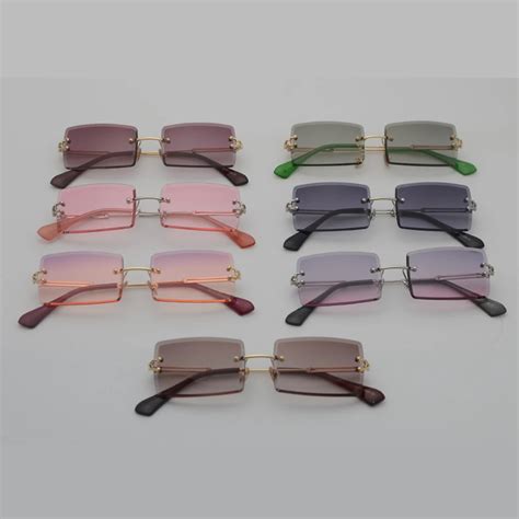 Rimless Rectangle Women Sunglasses | sebastian7