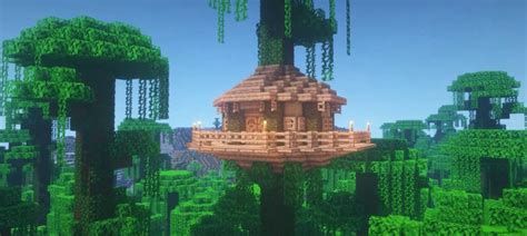 Minecraft Survival Jungle Tree House Ideas and Design