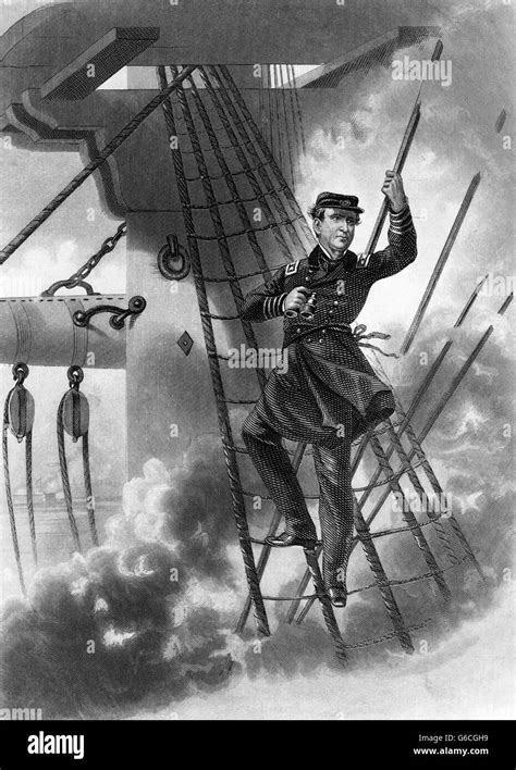 1860s AUGUST 1864 BATTLE MOBILE BAY ALABAMA REAR ADMIRAL DAVID FARRAGUT LASHED TO RIGGING DAMN ...