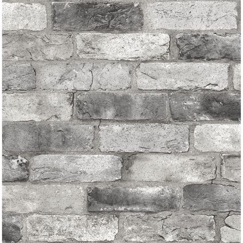 NUS3550 - Grey London Brick Peel and Stick Wallpaper - by NuWallpaper