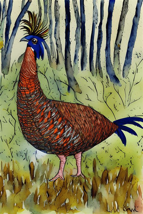 Woodland Ringneck Pheasant Forest Watercolor · Creative Fabrica