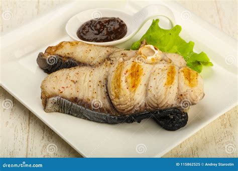 Grilled shark steak stock image. Image of fillet, filet - 115862525