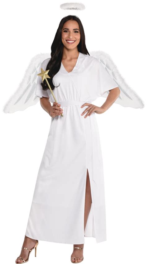 Women's Angel White Dress with Halo Headband Halloween Costume, Assorted Sizes | Party City