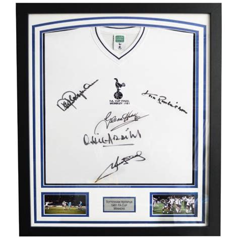 Tottenham 1981 FA Cup Final Framed Shirt Signed by 5 - Autograph It Now